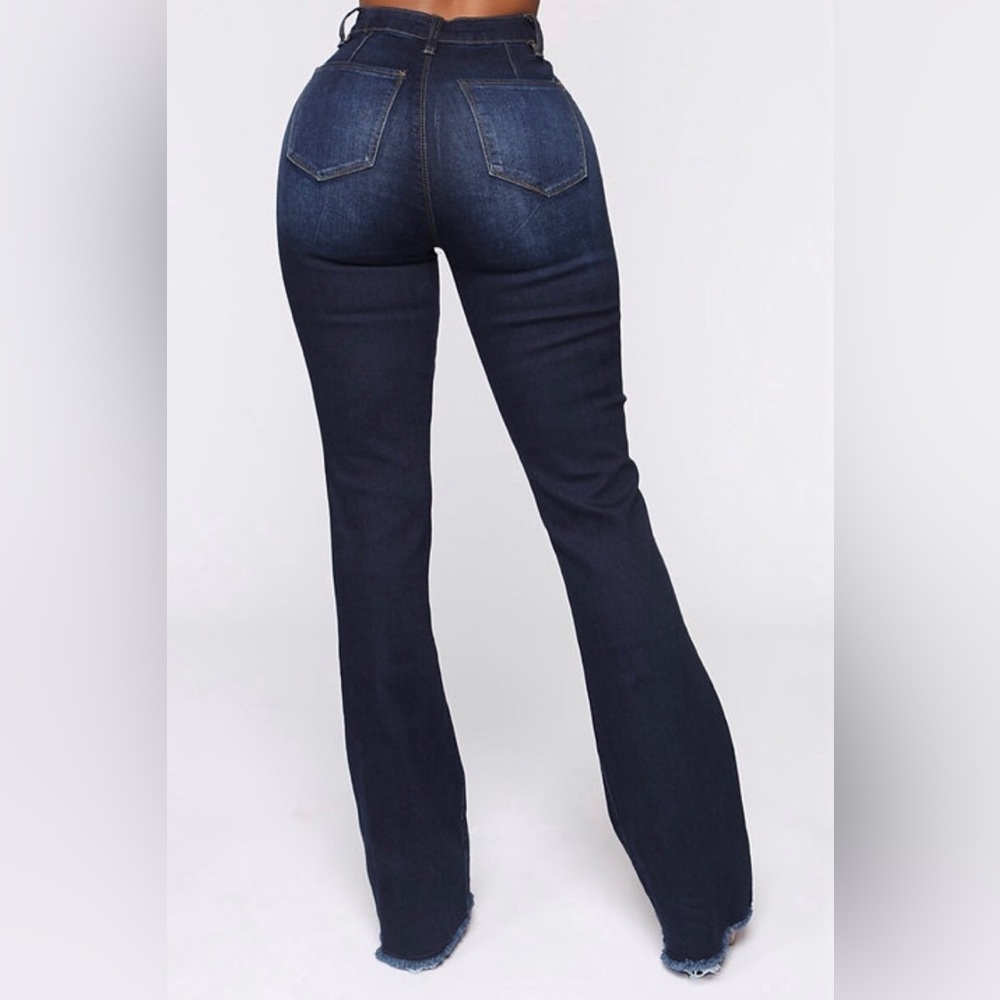 Apple Scrapple Skinny High Rise Flare Distressed Ripped Denim Jeans